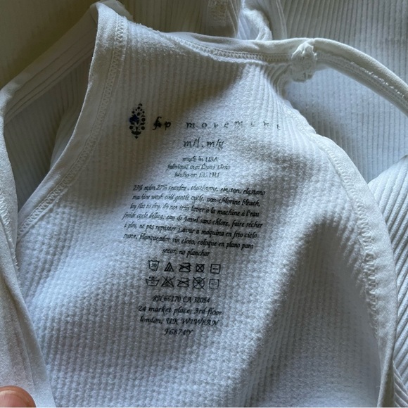 NWOT 🌺Free People Happiness Runs Ribbed Onsie /Jumpsuit in White Size M/L - Picture 13 of 13